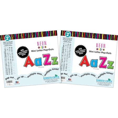 Barker Creek Neon 2" Letter Pop-Outs, 1352/Set 3651